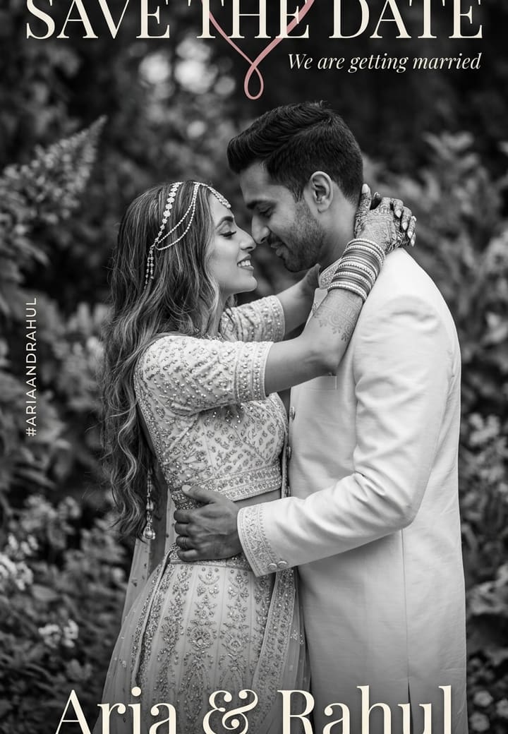 Black and White - Save the Date  — wedding invitation card template on Tellow