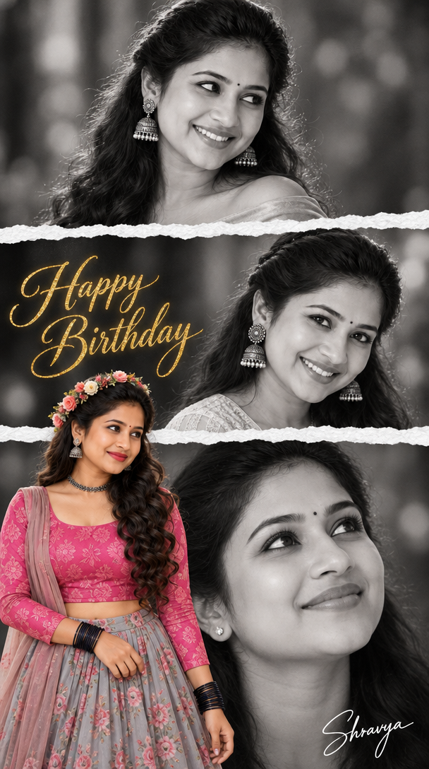 AI birthday greeting poster