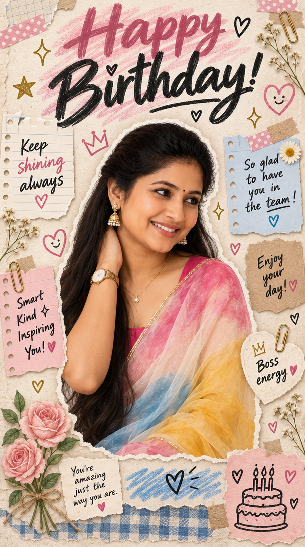 AI birthday greeting poster