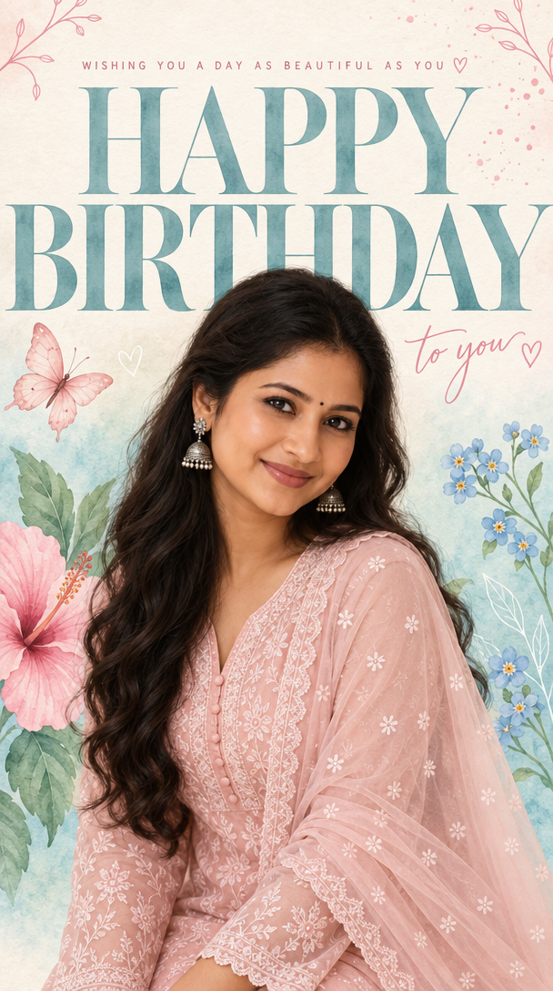 AI birthday greeting poster